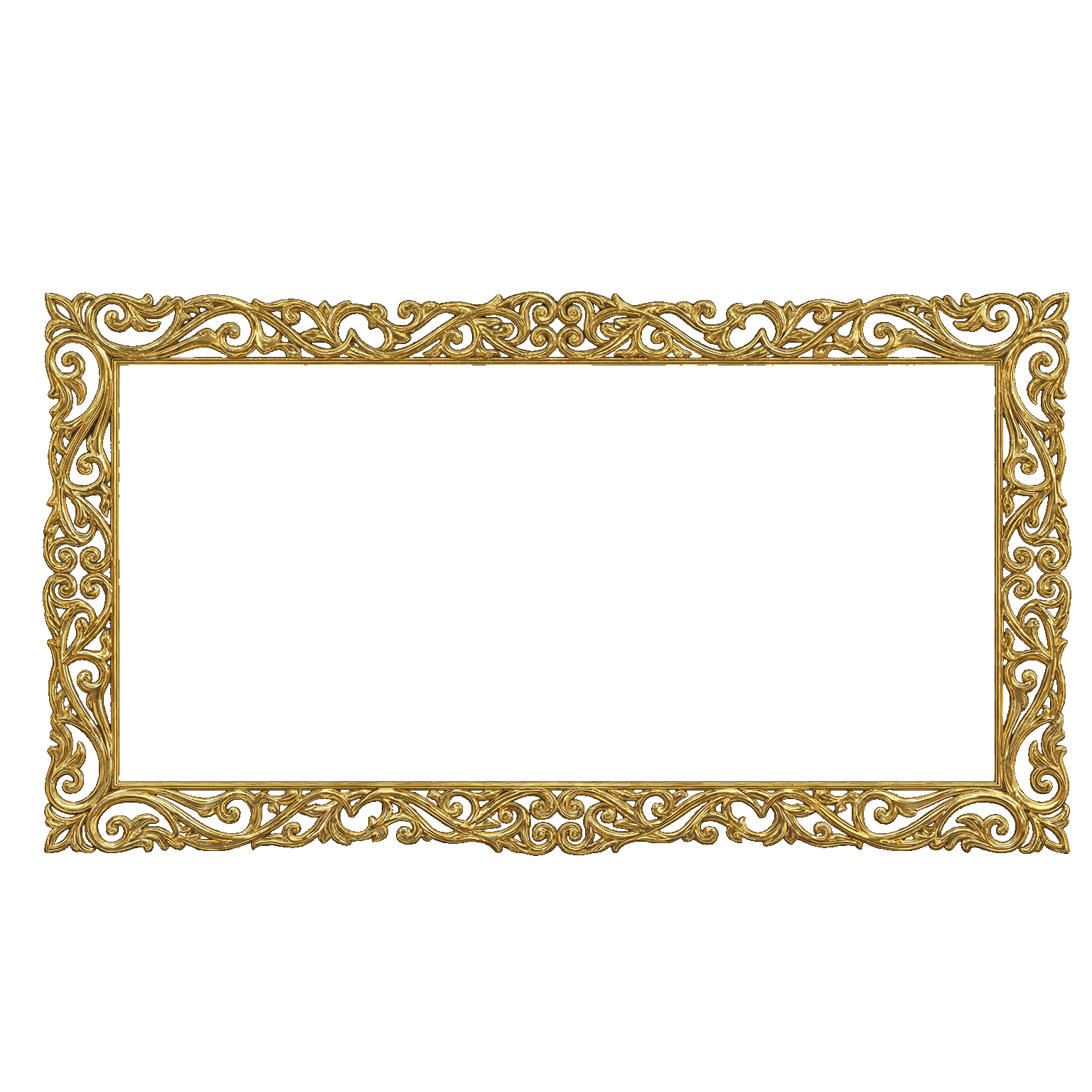 Classic Ornate Gold Border PNG