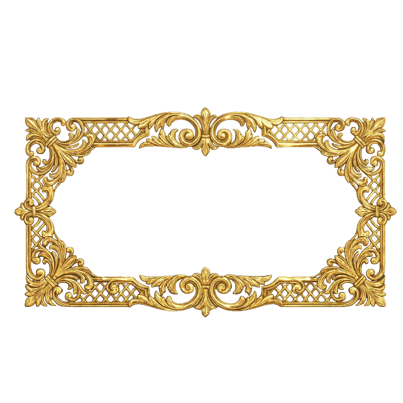 Luxury Ornamental Gold Border PNG