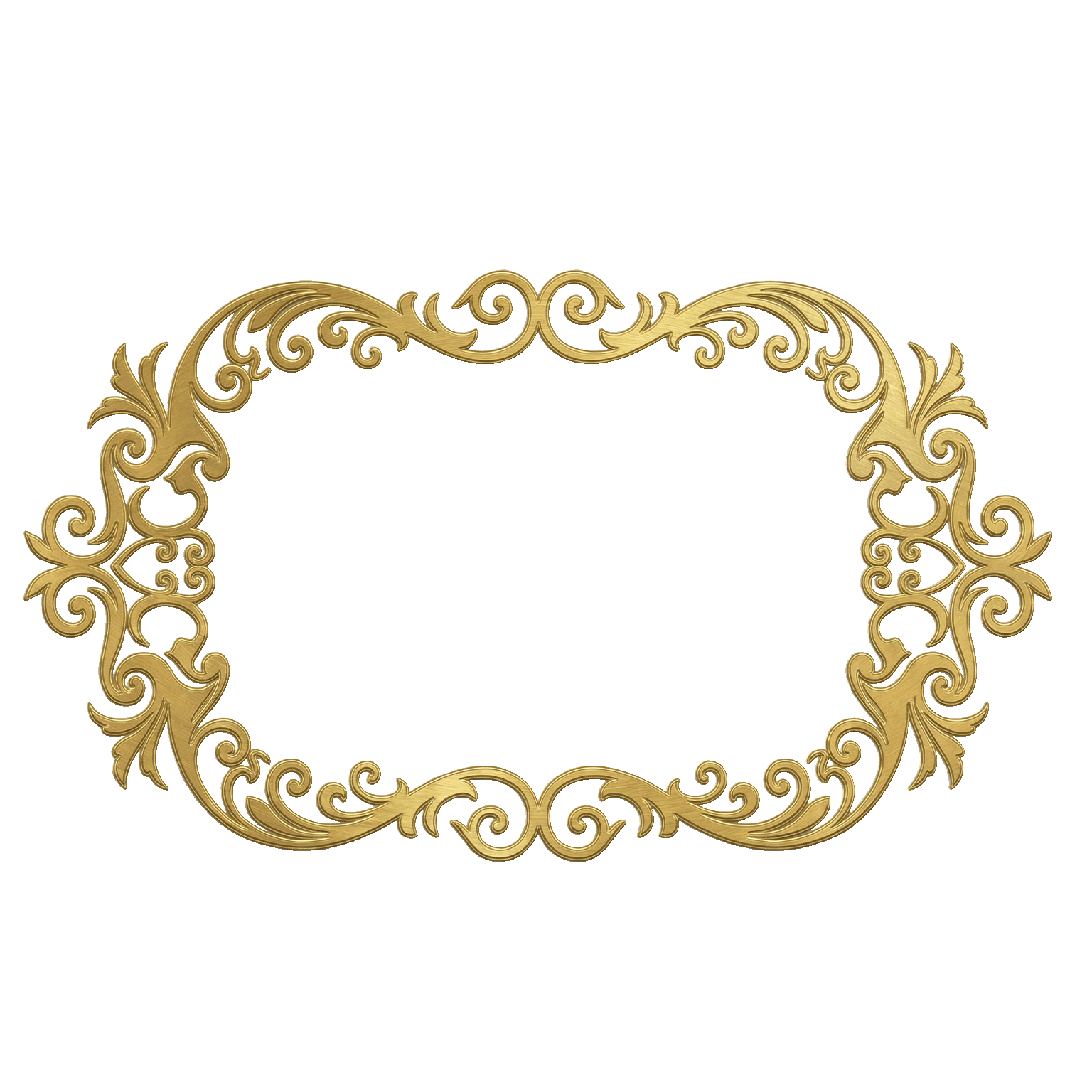 Vintage Ornamental Gold Border PNG