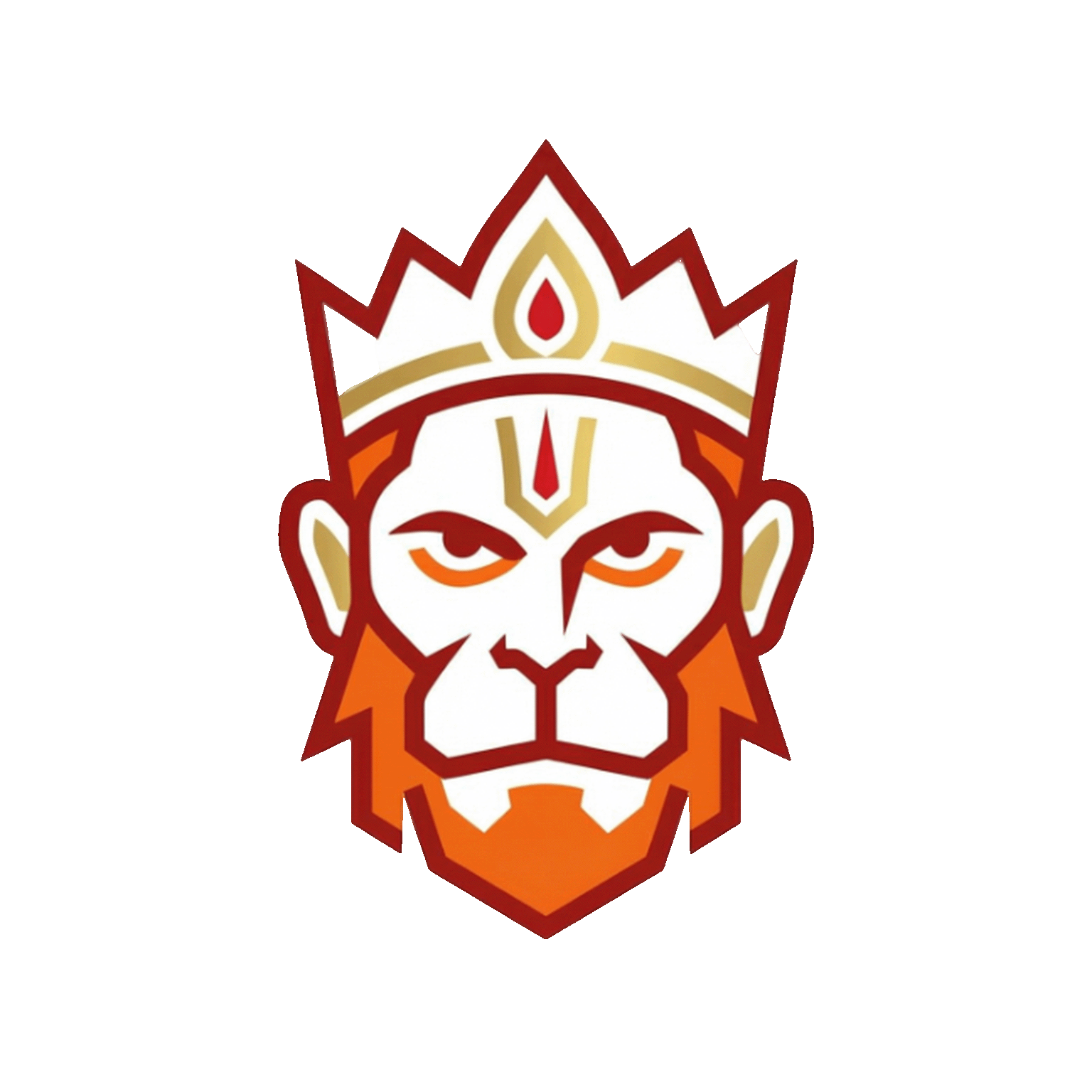 This stylized Lord Hanuman face PNG represents strength, devotion, courage, and divine protection. Designed with bold saffron, red, and gold tones, the artwork reflects power, focus, and spiritual energy. The sharp, clean illustration style gives it a modern yet devotional look, making it ideal for digital use. Lord Hanuman is worshipped as a symbol of fearlessness and unwavering faith, inspiring devotees to overcome challenges with confidence. This PNG is perfect for WhatsApp sharing, devotional posts, festival greetings, spiritual designs, and personal inspiration. A meaningful image that spreads positivity, protection, and inner strength.