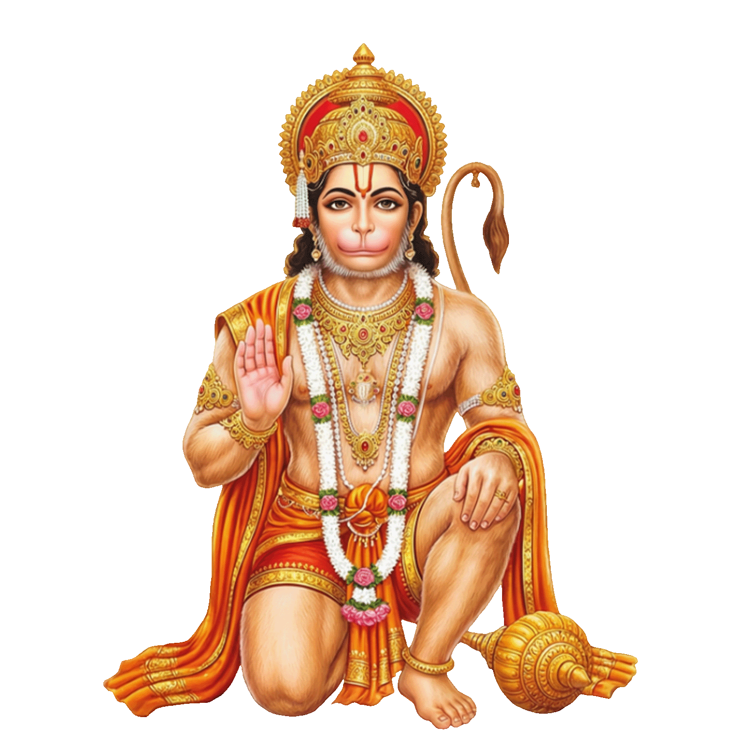 Lord Hanuman Blessing Pose PNG
